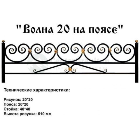 Ограда на могилу №8 — основное фото — Центр Гранита Москва